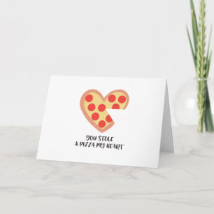 Cartão de saudação fofo 'Você roubou uma pizza do