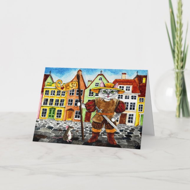 Cartão de Saudação Folclore Estoniano para Ratos d (Frente)