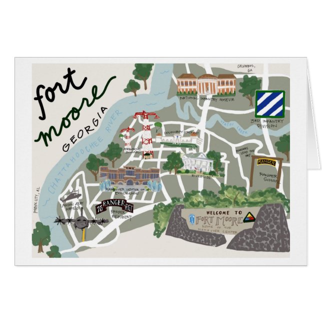 Cartão de Saudação Fort Moore (Frente horizontal)