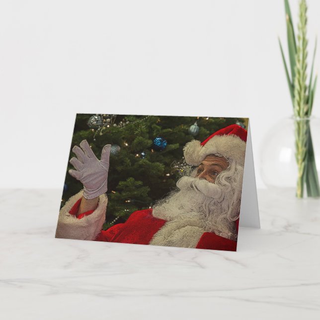 Cartão de Saudação Fotográfica Santa Claus (Frente)