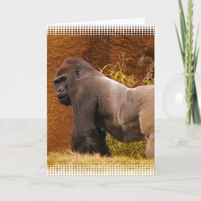 Cartão de Saudação Fotográfica Silverback Gorilla (Frente)