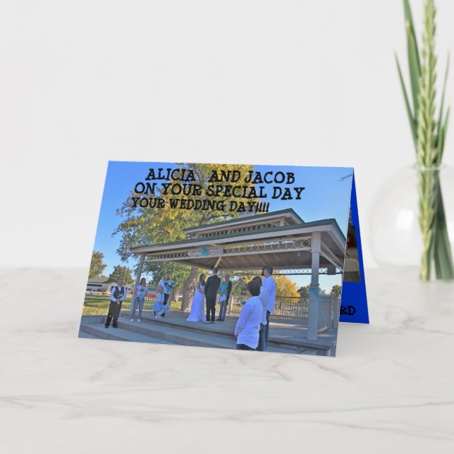 CARTÃO DE Saudação FOTOS DO DIA DO CASAMENTO (Frente)