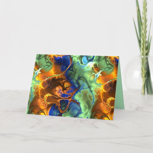 cartão de saudação fractal de espaço (Frente)