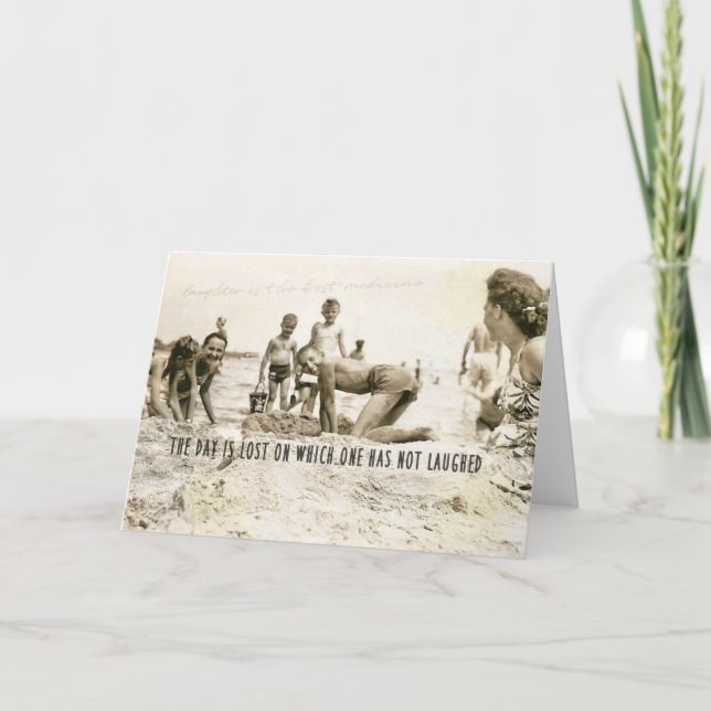 Cartão de saudação FROLICY BEACH (Frente)