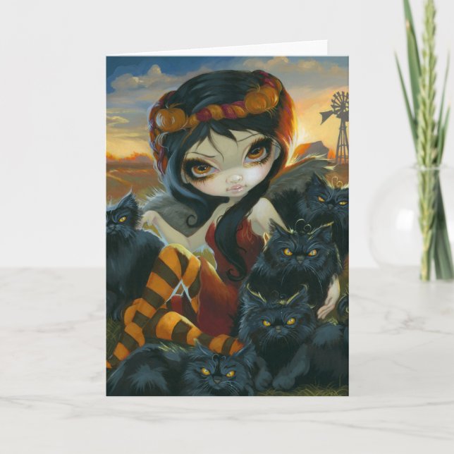 Cartão de saudação "Gatinhos de outono" (Frente)