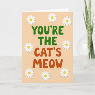 Cartão de Saudação Gatos Miados Florais