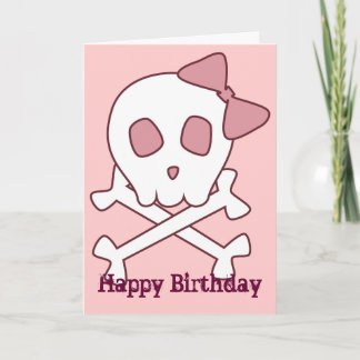 Cartão de Saudação Girly Skull