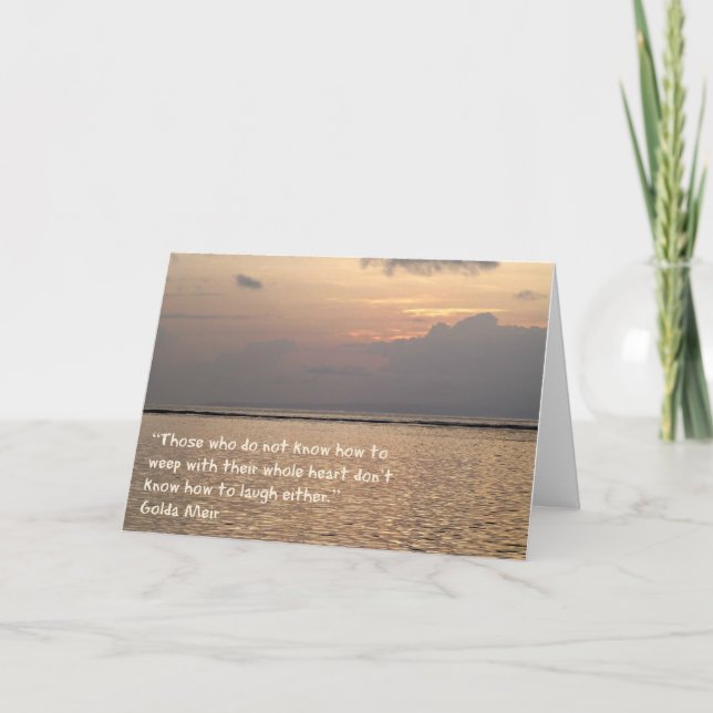 Cartão de Saudação Golda Meir Texto (Frente)