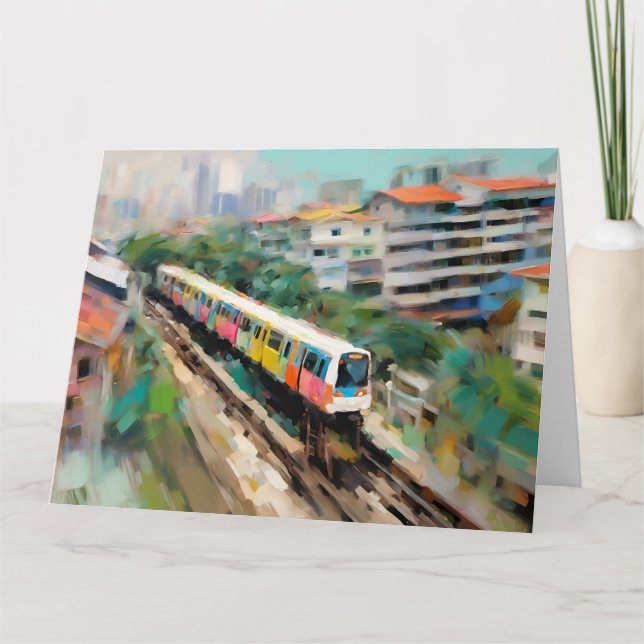 Cartão de Saudação Grande Dobrado por MRT de Singa (Frente)