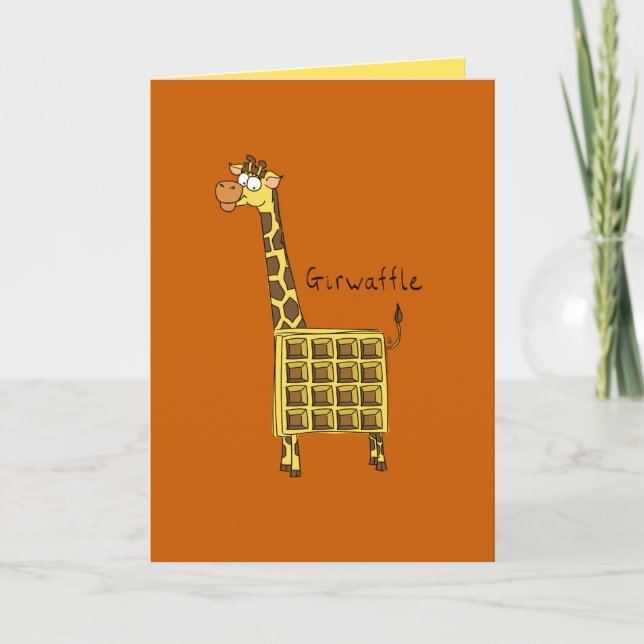 Cartão de Saudação Gwaffle Giraffe Waffle (Frente)