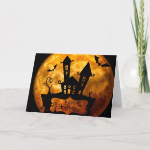 Cartão de Saudação Halloween/Cena Assombrada