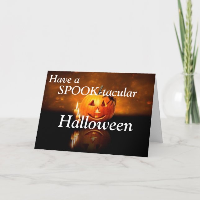 Cartão de Saudação Halloween/Jack-o-lanterno e ara (Frente)