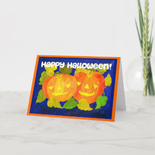 Cartão de Saudação Halloween Pumpkins