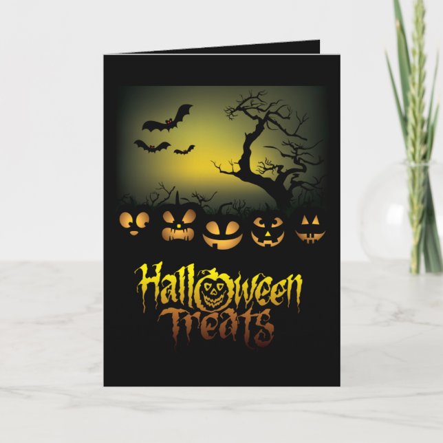 Cartão de Saudação Halloween/Pumpkins (Frente)