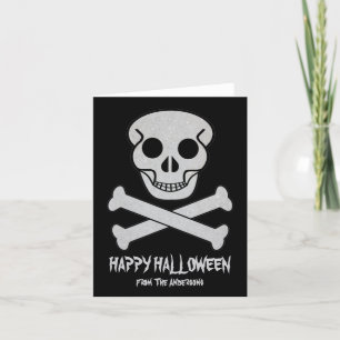 Cartão de saudação Halloween Skull e Bones