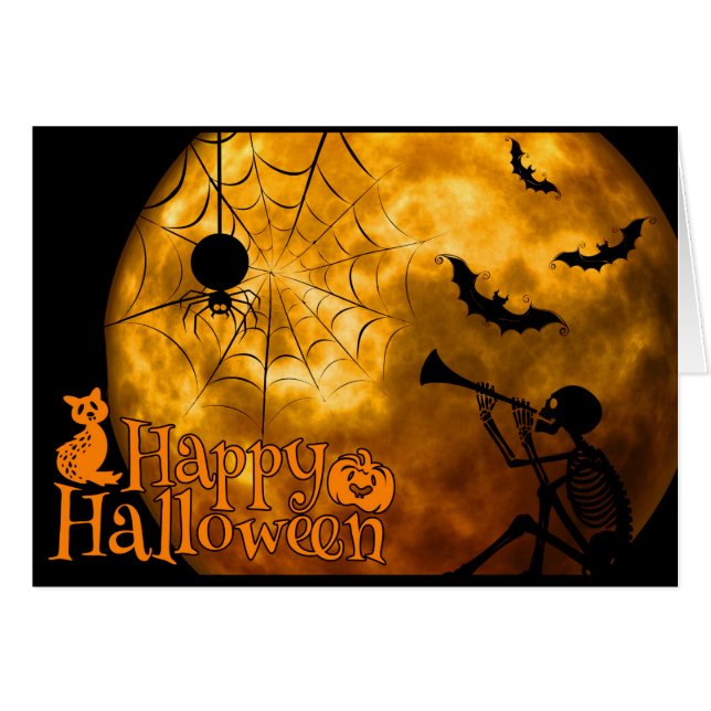 Cartão de Saudação Halloween/Spooky (Frente Horizontal)