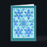 Cartão de Saudação Hanukkah com Estrela de David P<br><div class="desc">Um cartão de saudação Hanukkah com uma estrela de David,  de um design pintado à mão por Judy Adamson. Sinta-se à vontade para alterar ou apagar a saudação do dentro.</div>