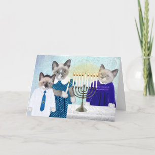 Cartão de Saudação Hanukkah de Kittens