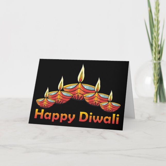 Cartão de Saudação Happy Diwali Deepas (Frente)