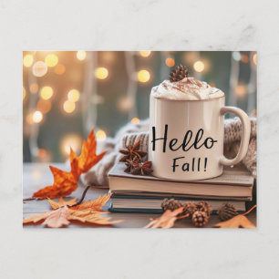 Cartão de saudação Hello Fall com caneca