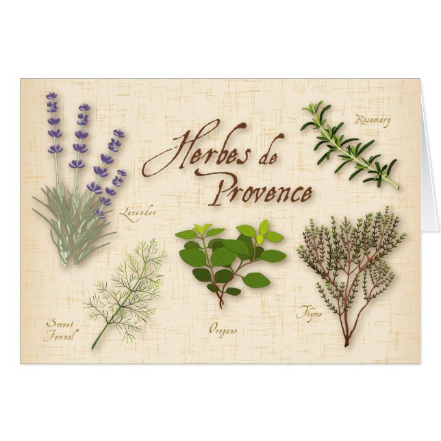 Cartão de Saudação Herbes de Provence (Frente Horizontal)