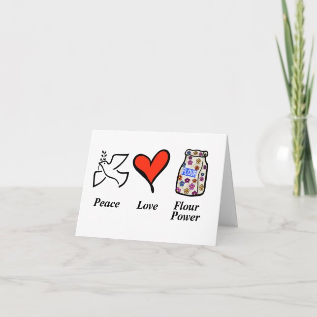 Cartão de Saudação Hippie Flour Power Baking (Frente)
