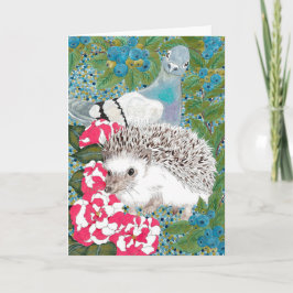 Cartão de Saudação Hollow Feliz - Hedgehog