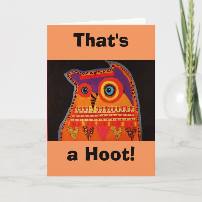 Cartão de Saudação Hoot Owl (Frente)