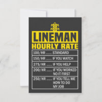 Cartão de Saudação Horária Engraçado Lineman