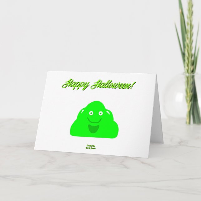 Cartão de Saudação Horizontal do Blob Halloween (Frente)