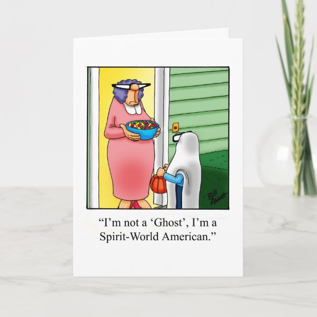 Cartão de Saudação Humor de Halloween (Frente)