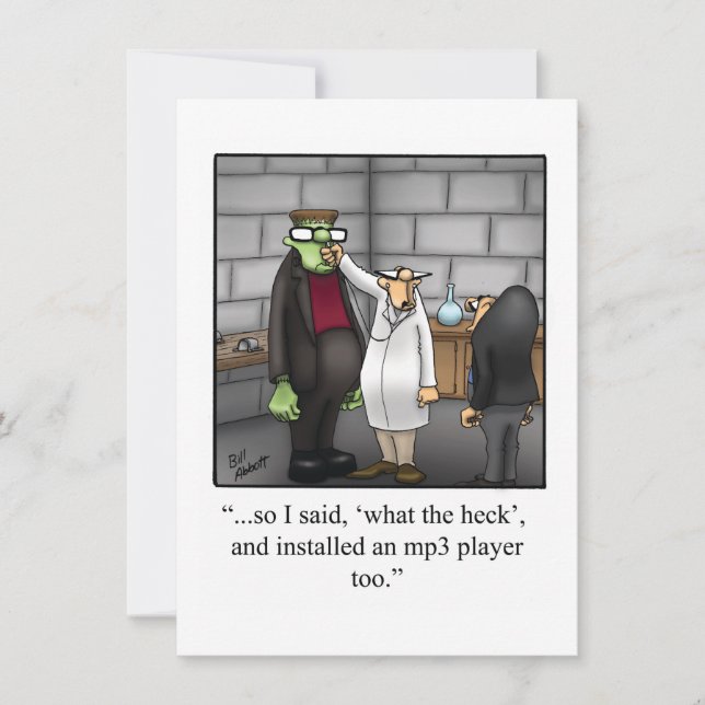 Cartão de Saudação Humor do Dia de as Bruxas engra (Frente)