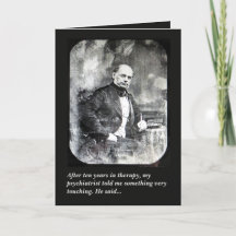 Cartão de saudação humorística de psiquiatra psiqu