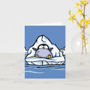 Cartão de Saudação Iceberg do Pintinho Pinguim