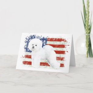 Cartão de Saudação Ilustrado Bichon Frise