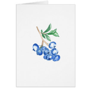 Cartão de saudação Impressão da Aquarela Blueberry