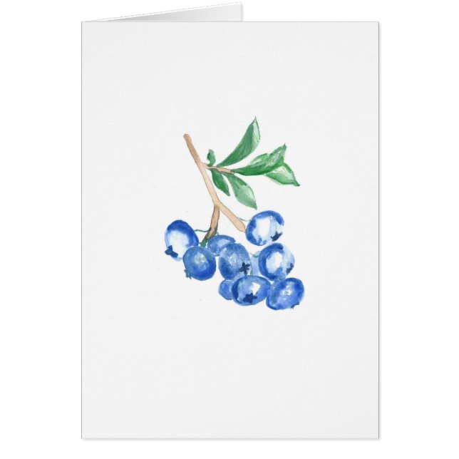 Cartão de saudação Impressão da Aquarela Blueberry (Frente)
