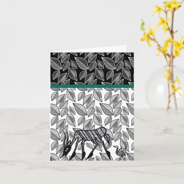 Cartão de Saudação Inspirado no Korhogo (Flor Amarela)