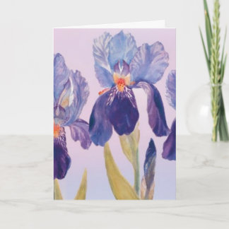 Cartão de Saudação Iris Watercolor com Envelope