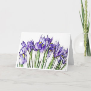 Cartão de Saudação Irises (Vazio)