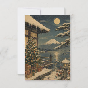 cartão de saudação japonês vintage