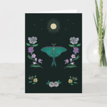 Cartão de Saudação Jardim da Mariposa Luna ao Luar