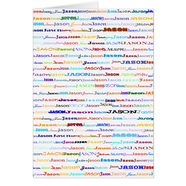 Cartão de Saudação Jason Design de texto II Vertic (Frente)