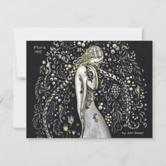 Cartão de Saudação John Bauer Flora CC1148 Art Nou