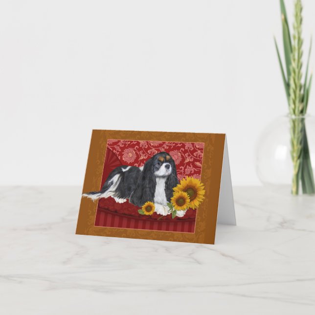 Cartão de Saudação, King Charles Cavalier Spaniel, (Frente)