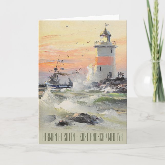 Cartão de Saudação Kustlandskap med fyr (Sillén) C (Frente)
