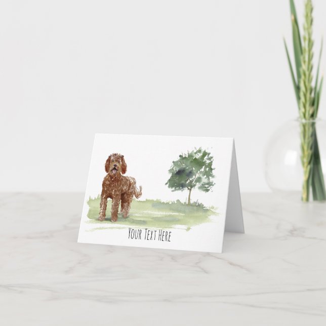 Cartão de Saudação Labradoodle Personalizado (Frente)