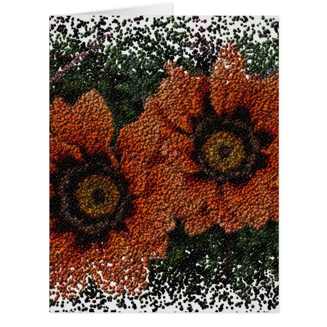 Cartão de Saudação Laranja Daisy Balls (Frente)