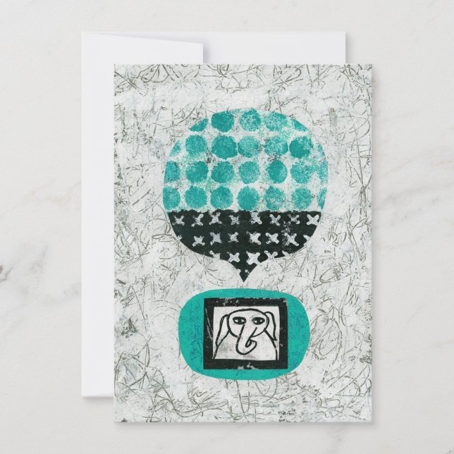 Cartão de Saudação Lembrado por Elefante (Frente)