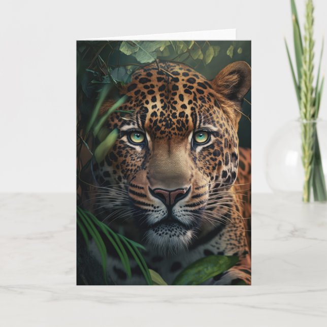 Cartão de Saudação Leopardo (Frente)